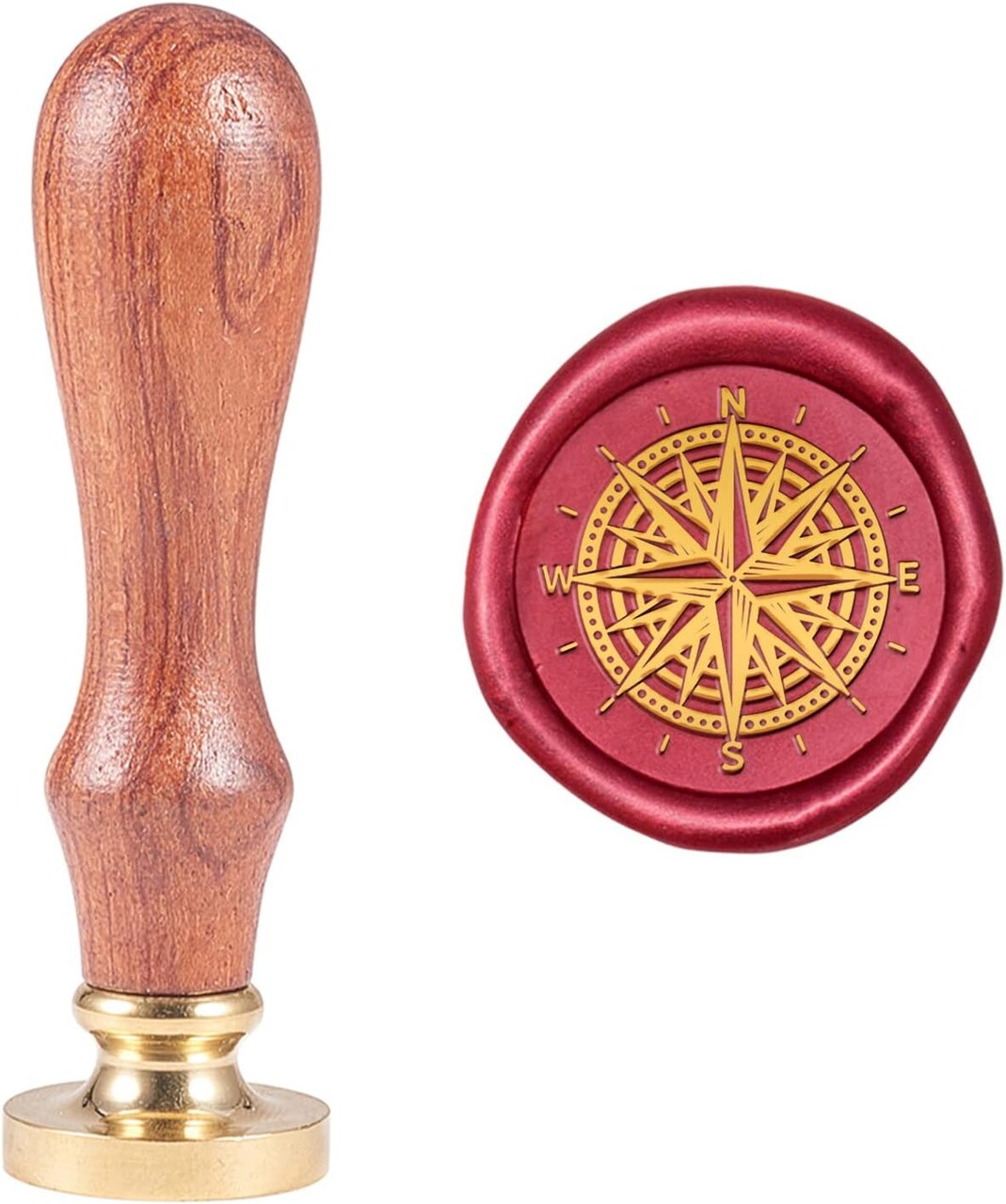 Compass Wax Seal Stamp Vintage Retro Sealing Stamp Wax Stamp for Embellishment of Envelopes Christmas Wedding Party Invitation Wine Packages Gift Packing Letters Sealing